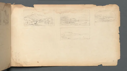 Sketchbook, page 40: Maine Landscape by Sanford Robinson Gifford, book, 1859