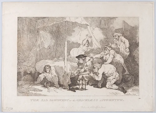 The Sad Discovery of the Graceless Apprentice by Thomas Rowlandson, print, 1785