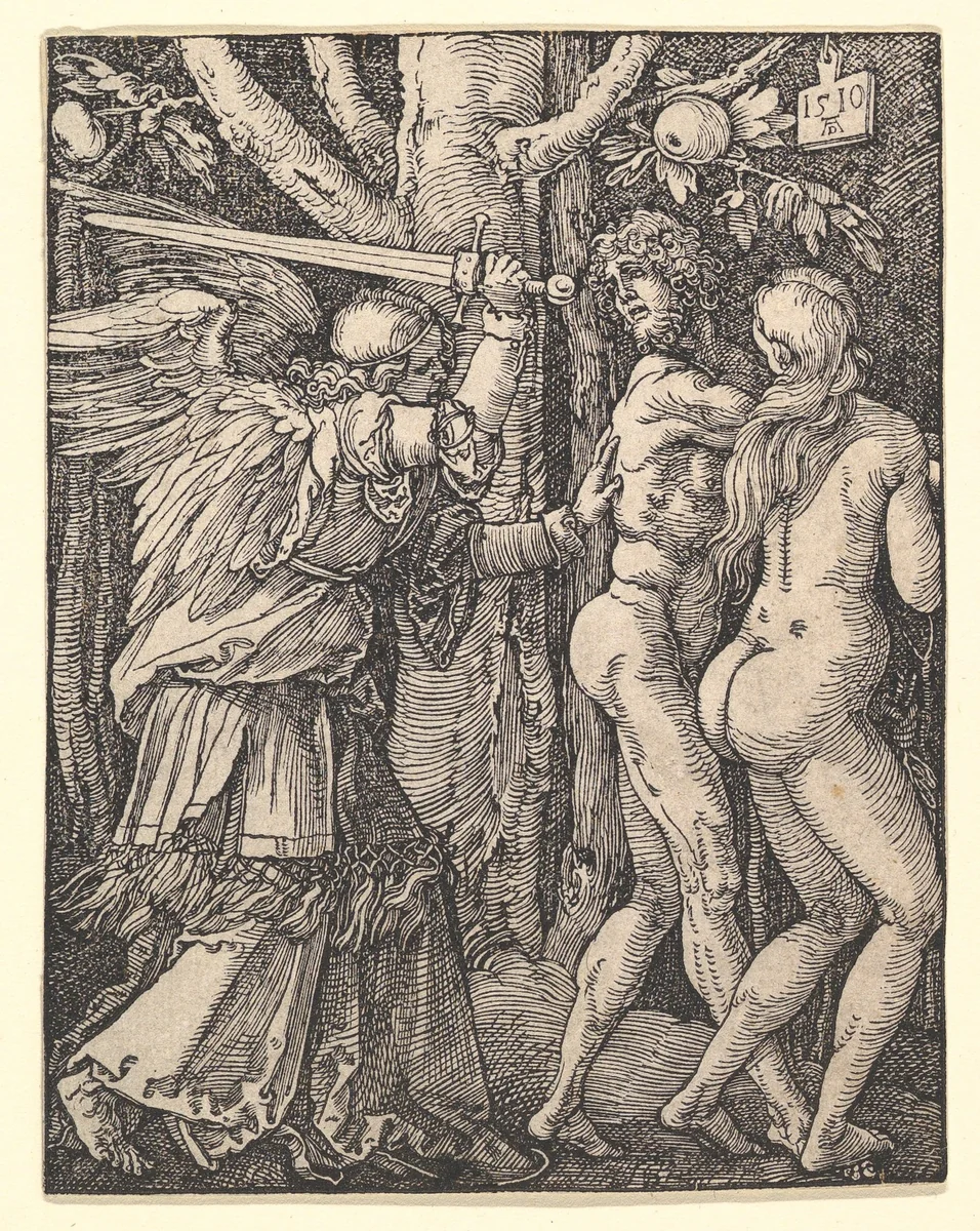 The Expulsion from Paradise, from "The Small Passion" by Albrecht Dürer, print, 1510