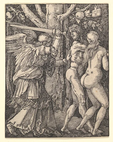 The Expulsion from Paradise, from "The Small Passion" by Albrecht Dürer, print, 1510