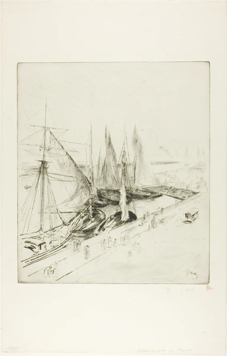 Fishing Boats of Tréport by Gustave Leheutre, print, 1903
