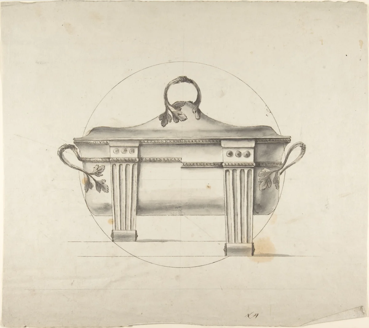 Tureen by anonymous, drawing, 1800-1900