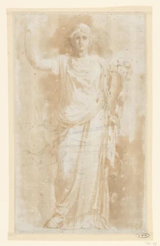 Vluchtige schets van een bisschop by Etienne de Lavallée-Poussin, drawing, 1750-1793