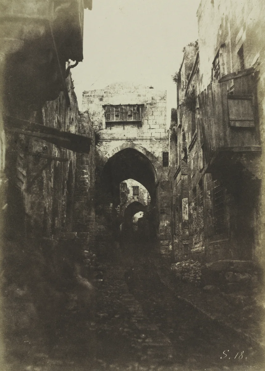 Street in the Arab Quarter, Jerusalem by Auguste Salzmann, photograph, 1854