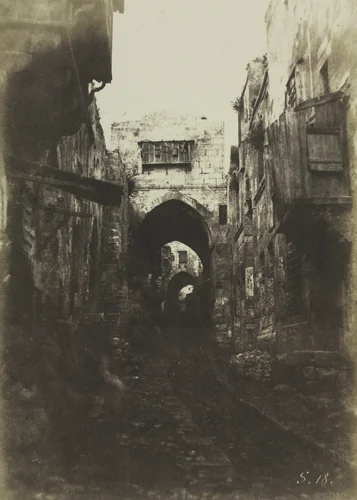 Street in the Arab Quarter, Jerusalem by Auguste Salzmann, photograph, 1854