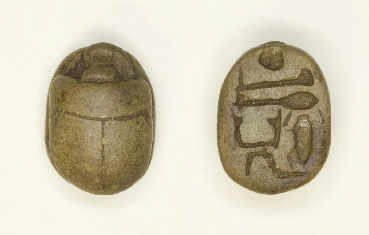 Scarab: Aakheperkara (Thutmose I) by Egyptian, other, -1504--1492