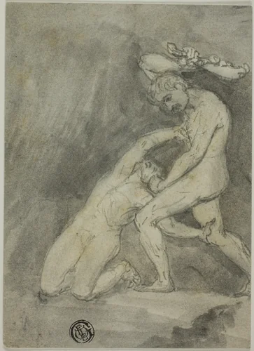 Samson Killing a Philistine by Unknown Artist, drawing, 1700-1799