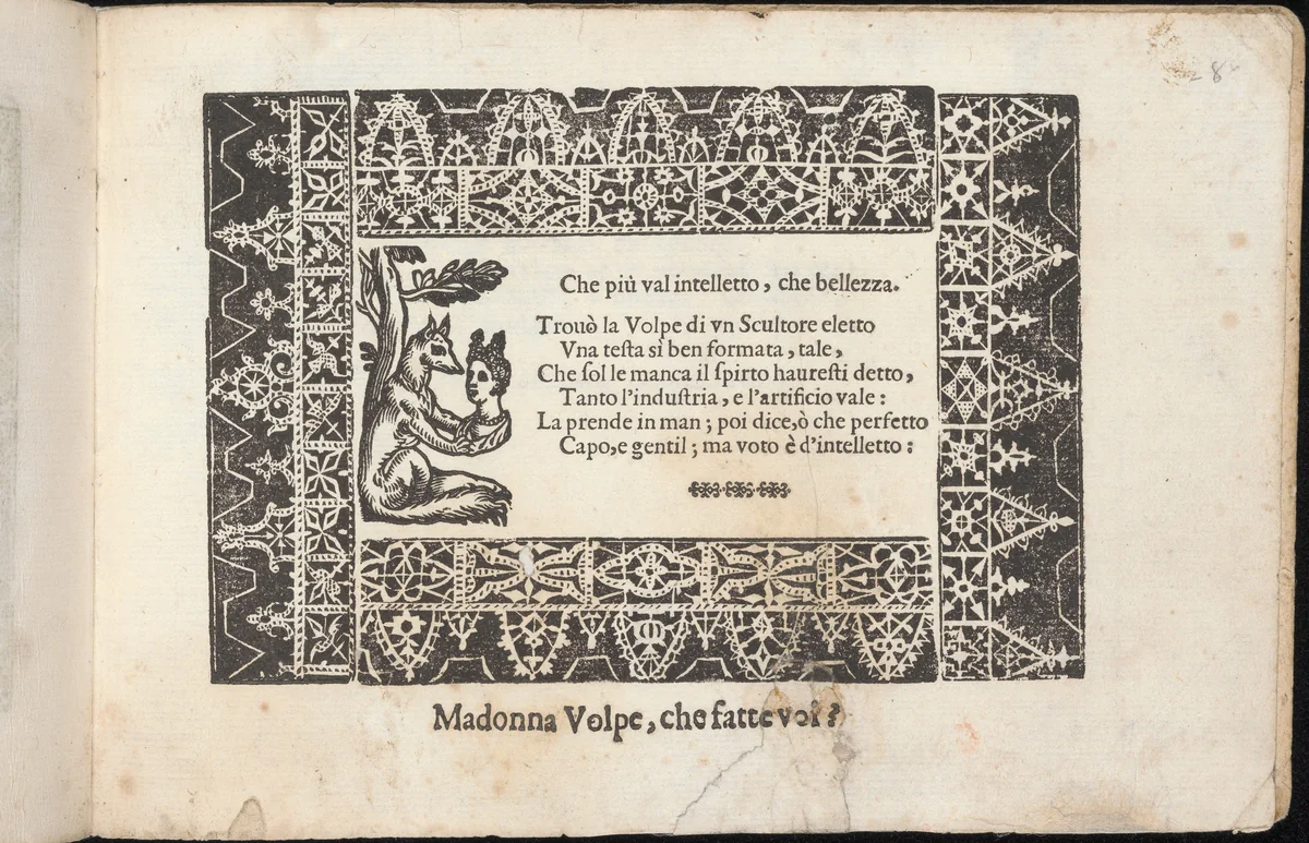 Corona delle Nobile et Virtuose Donne, Libro Terzo, page 28 (recto) by Cesare Vecellio, book, 1620