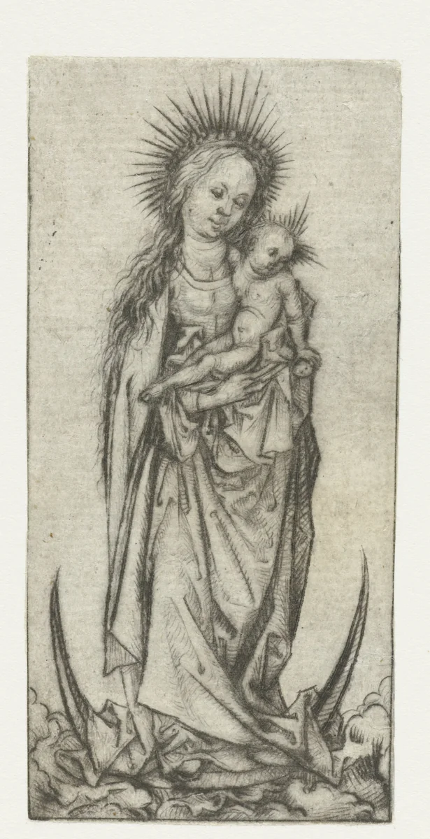 Madonna op de maansikkel by Meester van het Amsterdamse Kabinet, print, 1478-1482