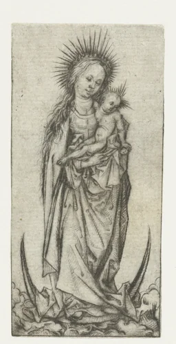 Madonna op de maansikkel by Meester van het Amsterdamse Kabinet, print, 1478-1482