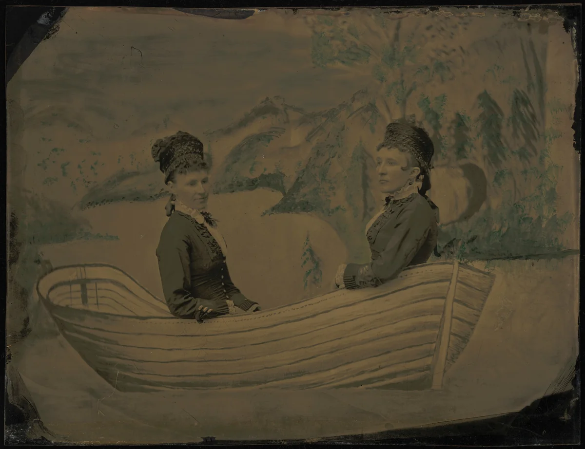 Portrait of Two Women in a Boat by American 19th Century, photograph, 1880-1889