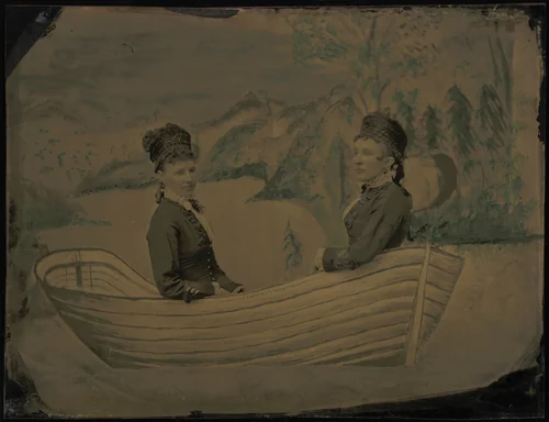 Portrait of Two Women in a Boat by American 19th Century, photograph, 1880-1889