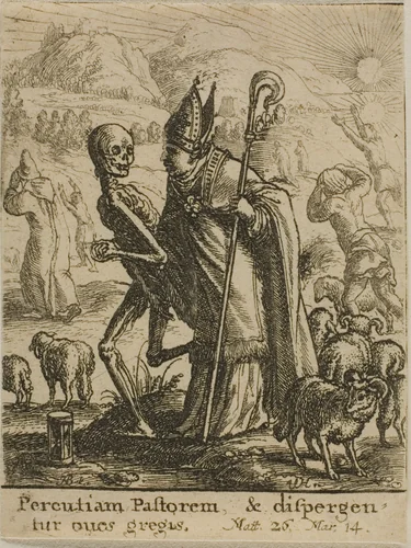 The Bishop and Death by Wenceslaus Hollar
Hans Holbein the younger, print, 1651