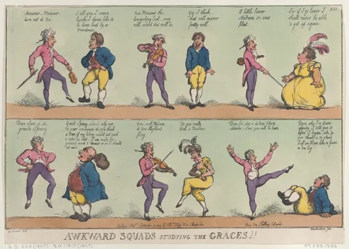 Awkward Squads Studying the Graces!! by Thomas Rowlandson, print, 1809