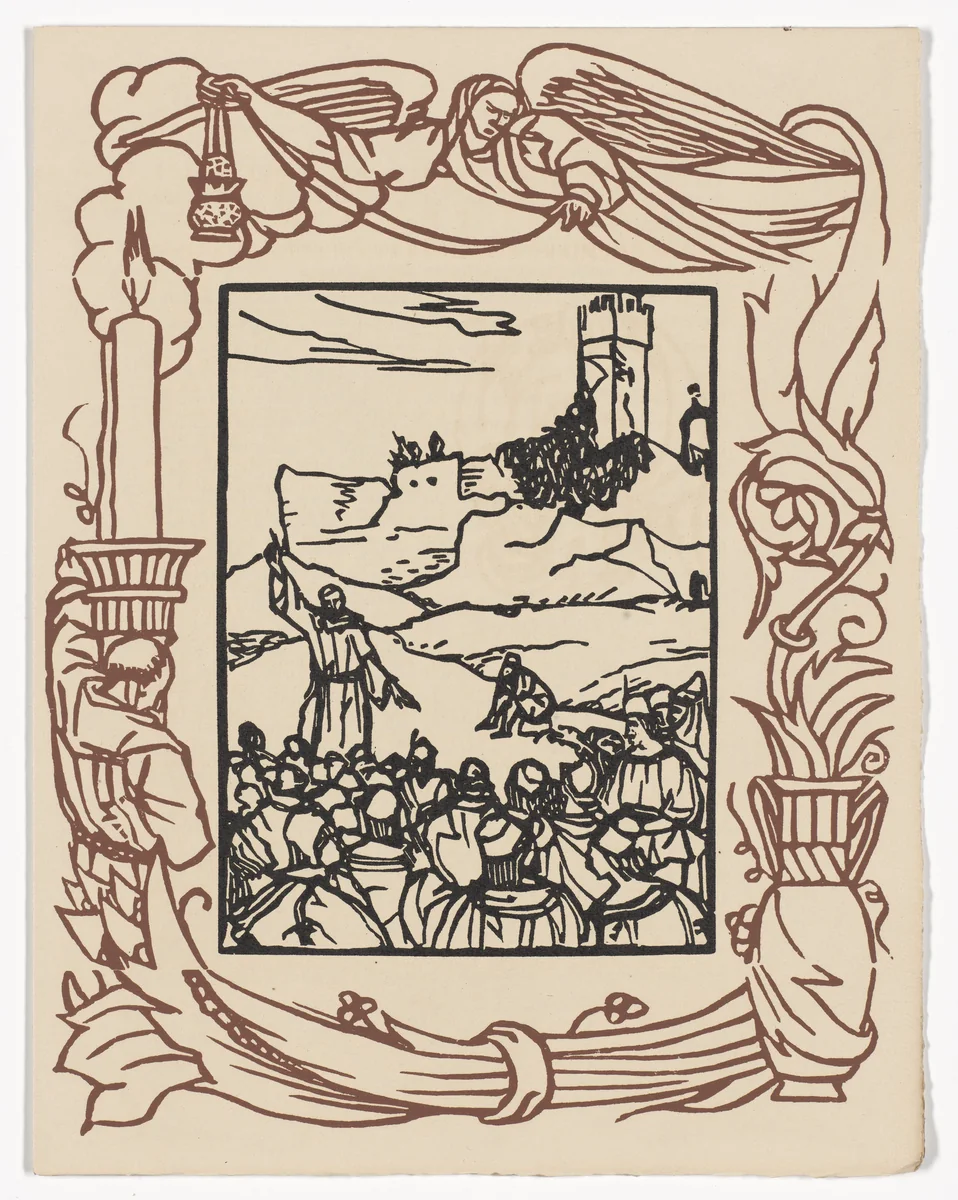 Plate (page 305) from Les Petites Fleurs de St. François (The Little Flowers of St. Francis) by Émile Bernard, illustrated book, 1928