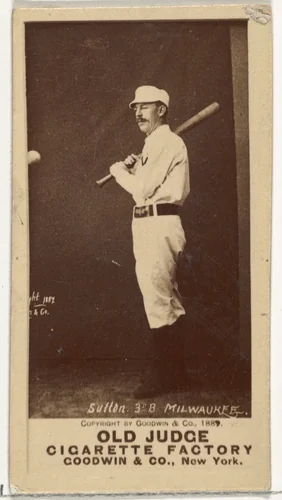 Ezra Ballou Sutton, 3rd Base, Milwaukee, from the Old Judge series (N172) for Old Judge Cigarettes by Goodwin & Company, photograph, 1887-1889