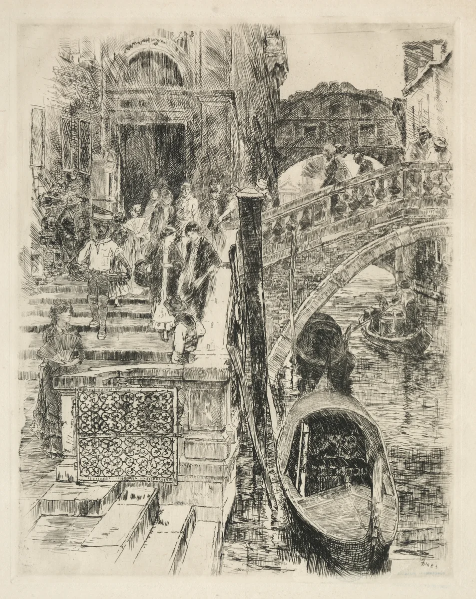 Bridge of Sighs, Venice by Frank Duveneck, print, 1883