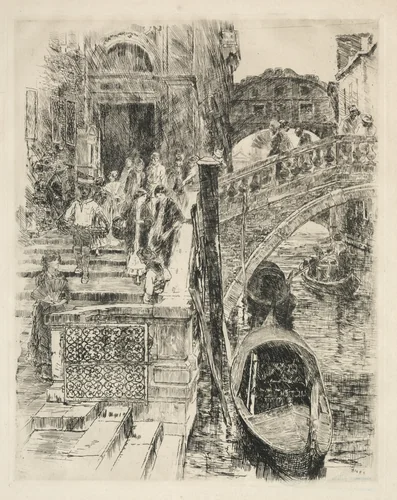 Bridge of Sighs, Venice by Frank Duveneck, print, 1883