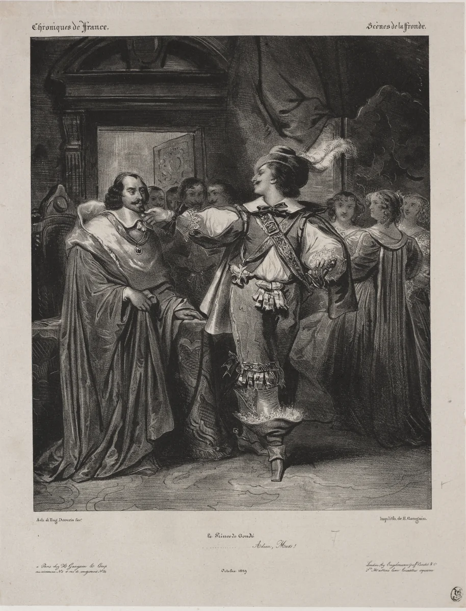 Chronicles of France: Scene of the Fronde - The Prince of Condé by Eugène Devéria, print, 1829