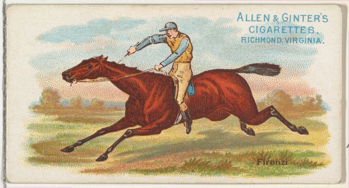 Firenzi, from The World's Racers series (N32) for Allen & Ginter Cigarettes by Allen & Ginter, print, 1888