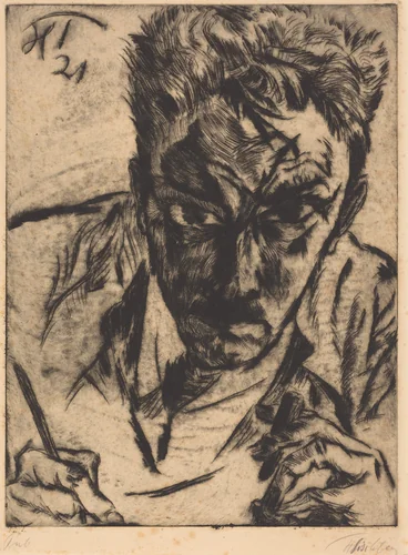 Self-Portrait by Heinrich Tischler, print, 1921