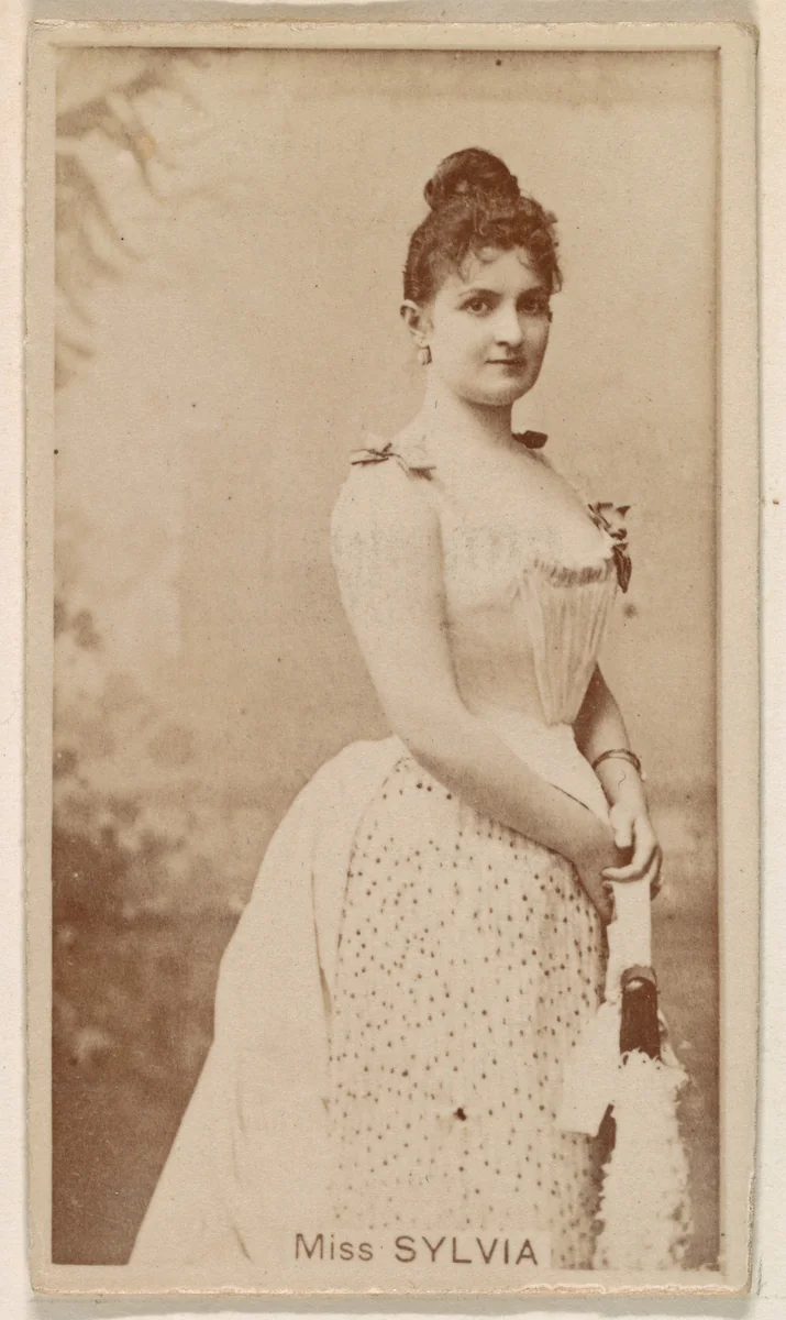 Miss Sylvia, from the Actresses series (N245) issued by Kinney Brothers to promote Sweet Caporal Cigarettes by Kinney Brothers Tobacco Company, photograph, 1890