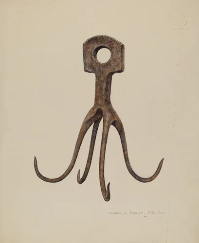 Iron Pot Hook by Marion J. Bright, index of american design, 1940