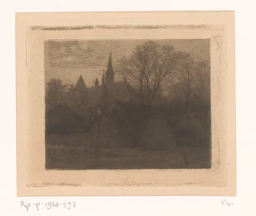 Gezicht op Bussum by Jan Veth, print, 1889