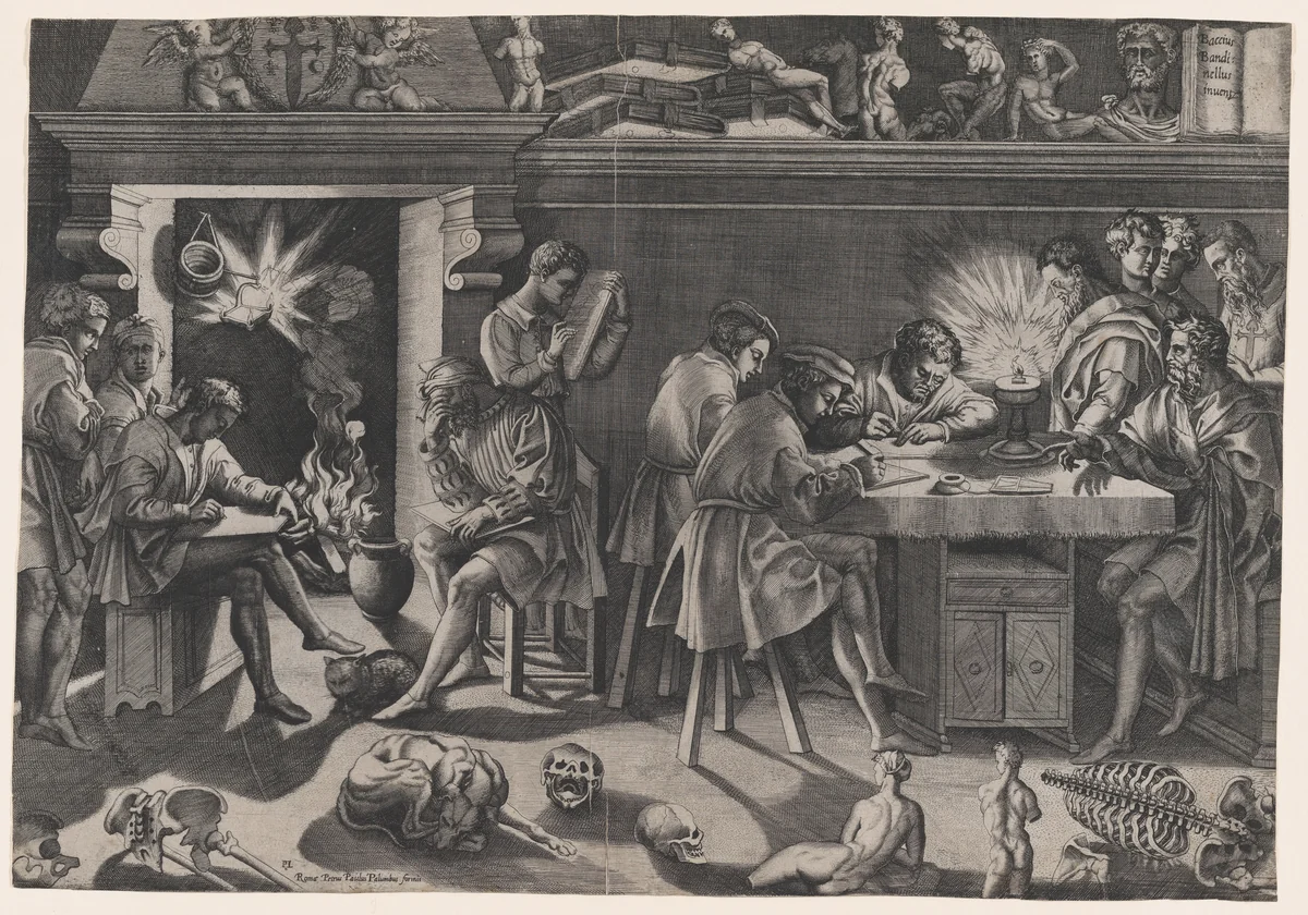 The Academy of Baccio Bandinelli by Enea Vico, print, 1543-1546