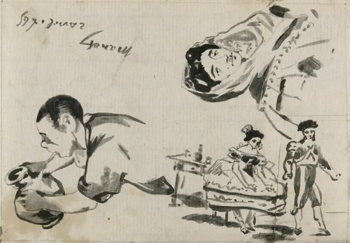 Sketches from “The Gypsies,” “The Spanish Ballet,” and “Lola de Valence” for “L’Autographe au Salon de 1865” by Édouard Manet, print, 1865
