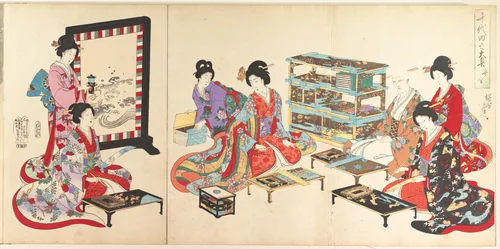 Chiyoda Castle (Album of Women) by Yōshū Chikanobu (楊洲周延), print, 1895