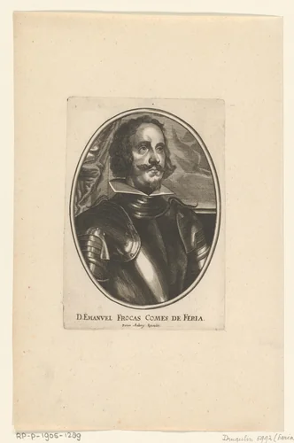Portret van Emanuel Frockas by anonymous, print, 1606-1686