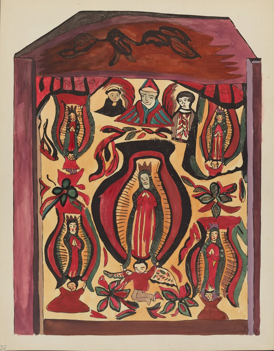 Plate 32: Our Lady of Guadalupe": From Portfolio "Spanish Colonial Designs of New Mexico" by American 20th Century, index of american design, 1935-1942