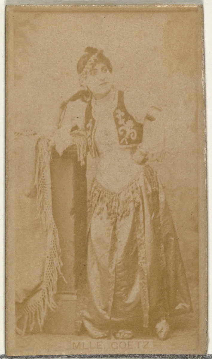 Mlle. Goetz, from the Actors and Actresses series (N145-8) issued by Duke Sons & Co. to promote Duke Cigarettes by W. Duke, Sons & Co., photograph, 1890-1895