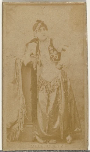 Mlle. Goetz, from the Actors and Actresses series (N145-8) issued by Duke Sons & Co. to promote Duke Cigarettes by W. Duke, Sons & Co., photograph, 1890-1895