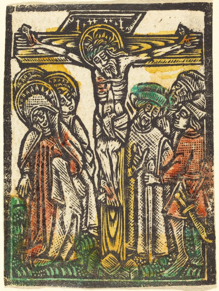 The Crucifixion by Master of the Aachen Madonna, print, 1460-1480