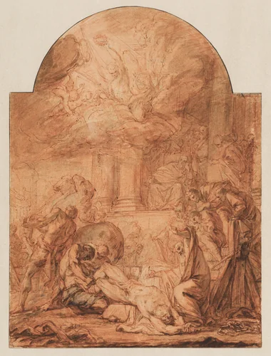The Martyrdom of Saint Hippolytus by Simon Julien, drawing, 1753-1800