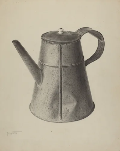 Pa. German Coffee Pot by Amelia Tuccio, index of american design, 1939