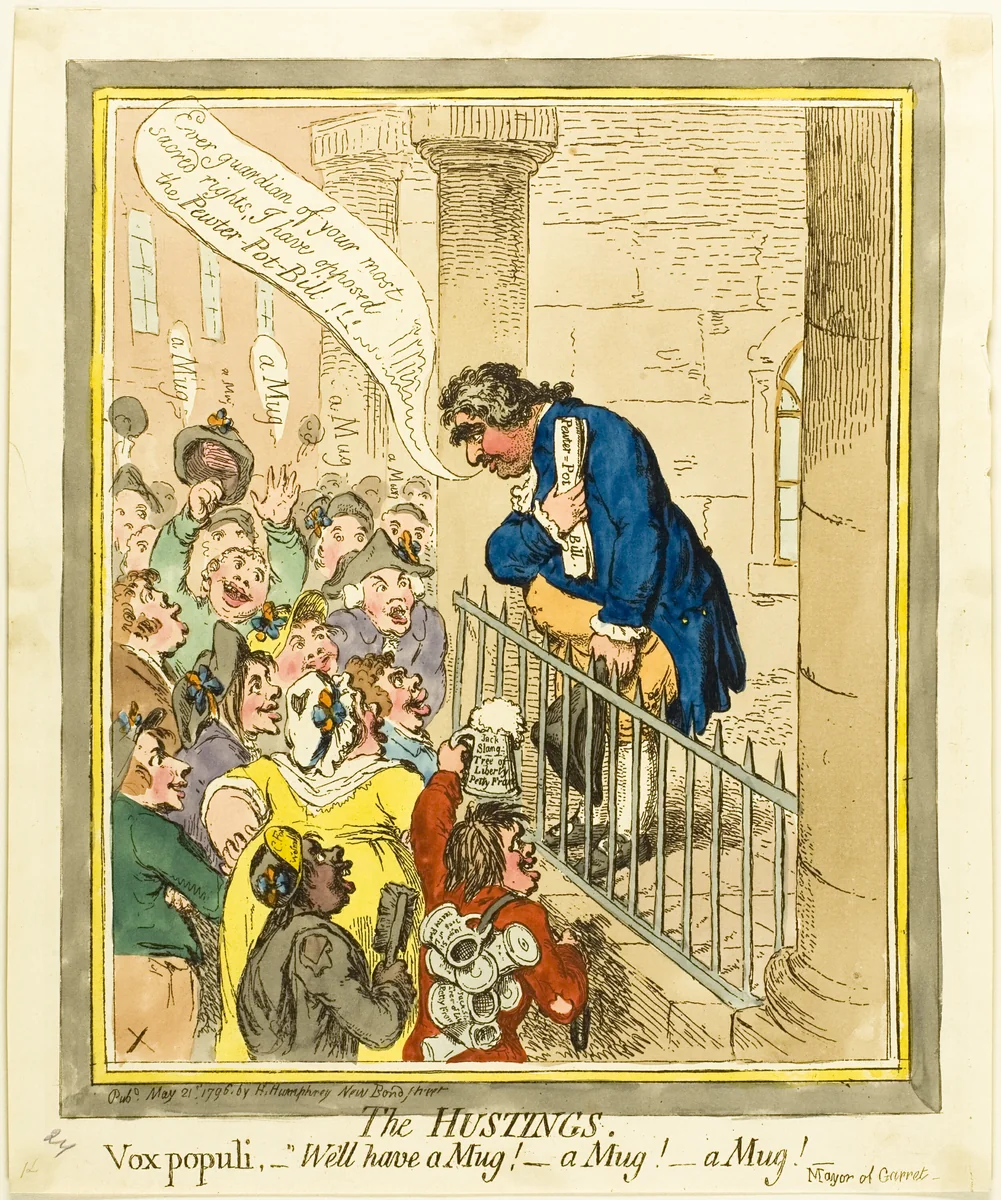The Hustings by James Gillray, print, 1796