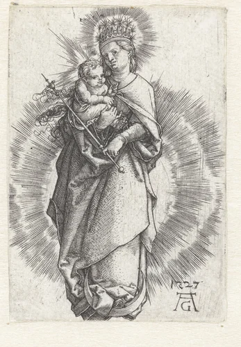 Madonna met kind op de maansikkel by Unknown, print, 1527
