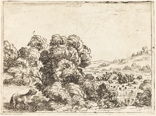 Sheep Calling Lamb by Jacques Callot, print, 1592-1635