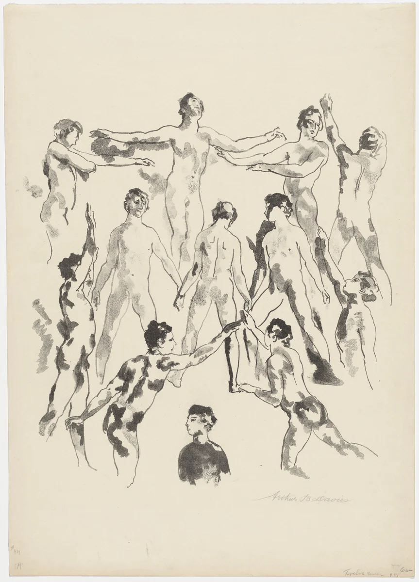 Twelve Men by Arthur B. Davies, print, 1921