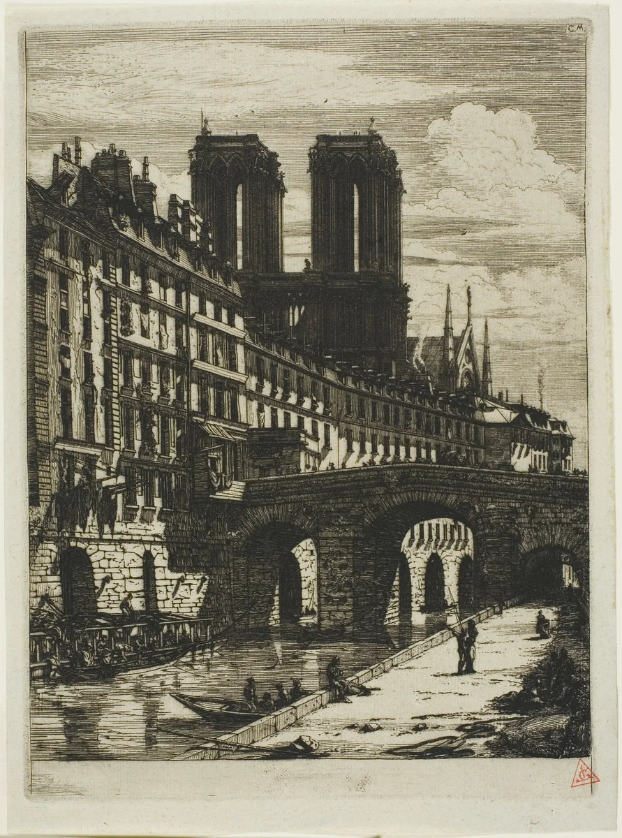 Le Petit Pont, Paris by Charles Meryon, print, 1850