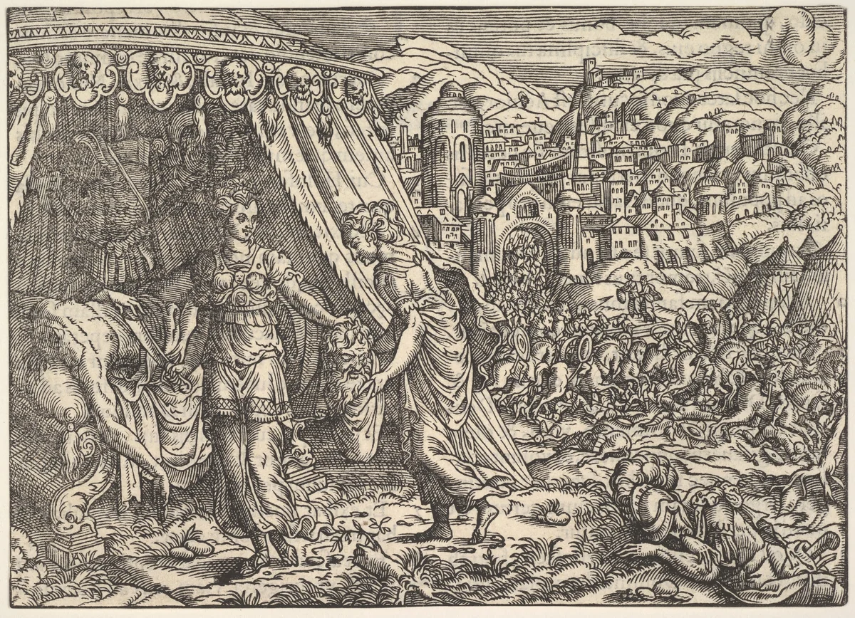 Judith and Holofernes, from Biblia, Frankfurt by anonymous, print, 1564