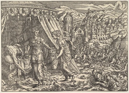 Judith and Holofernes, from Biblia, Frankfurt by anonymous, print, 1564