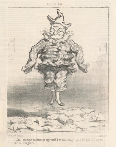 Seul costume ...approprié a ce personnage by Honoré Daumier, print, 1850