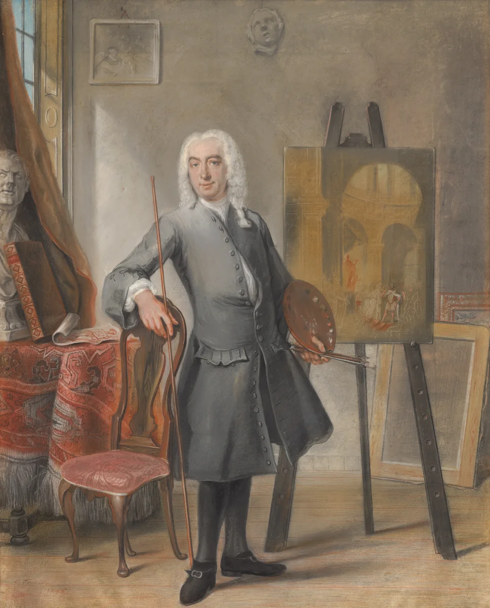 Self-Portrait by Cornelis Troost, pastel, 1745