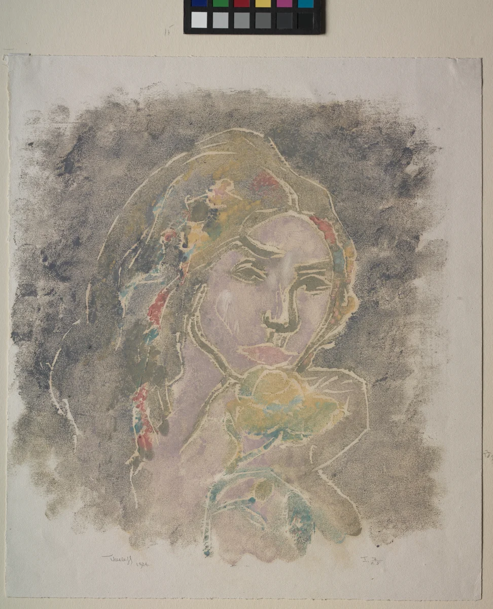 Girl's Head by Ellen Thesleff, print, 1924
