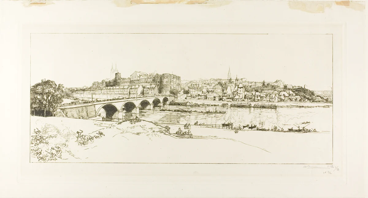 Angers: Panoramic View by Louis Auguste Lepère, print, 1912