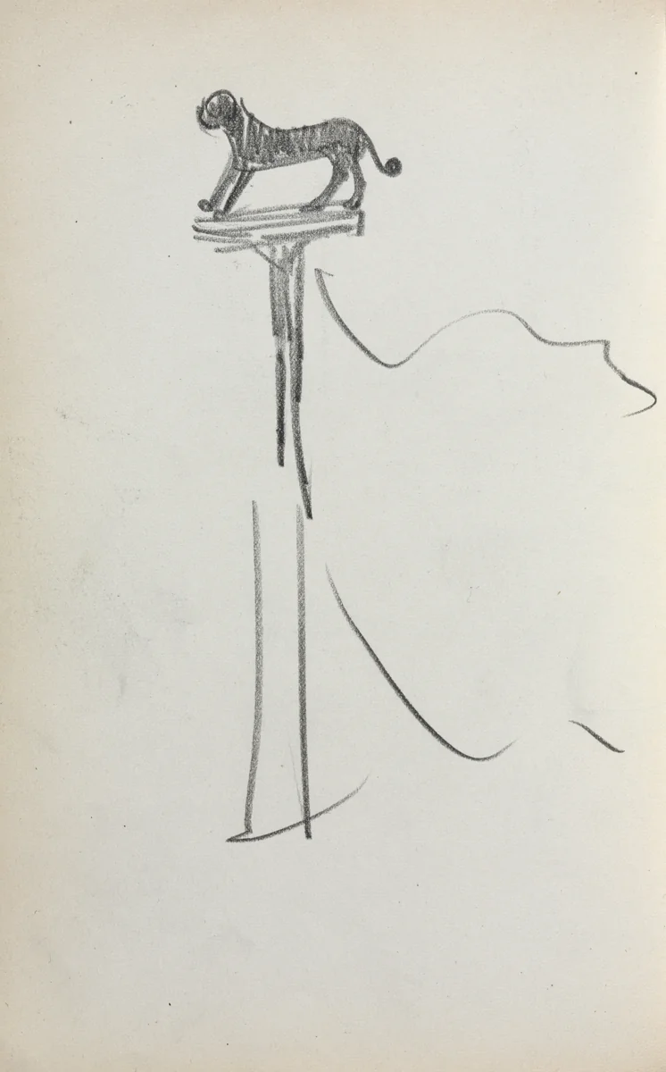 Italian Sketchbook: San Marco Lion (?) (page 39) by Maurice Prendergast, book, 1898-1899